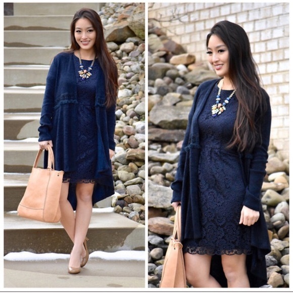 NWOT Madewell Magnolia Lace Dress in Navy - Picture 11 of 11